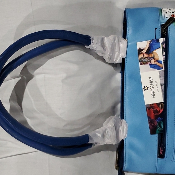 Anuschka NWT 2 piece large shoulder bag handpainted leather Amalfi dawn - Picture 3 of 8